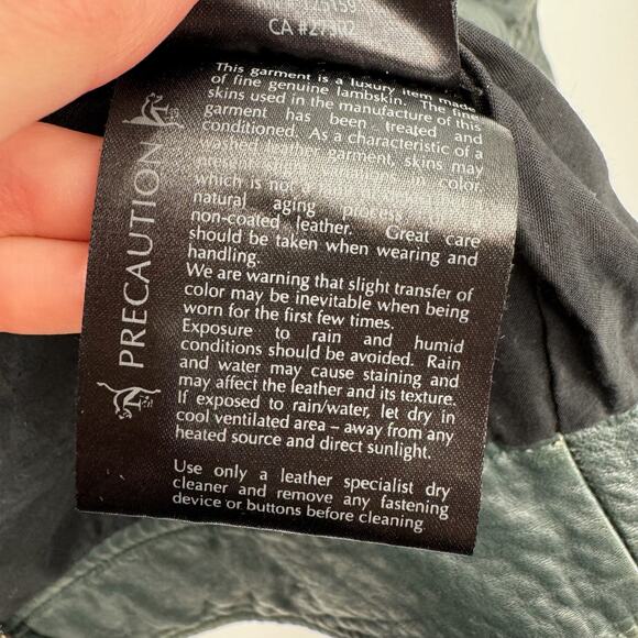 Mackage Leather Jacket Moto Black Pebble Cropped Genuine Sleevs Biker Lamb XS - Picture 11 of 13